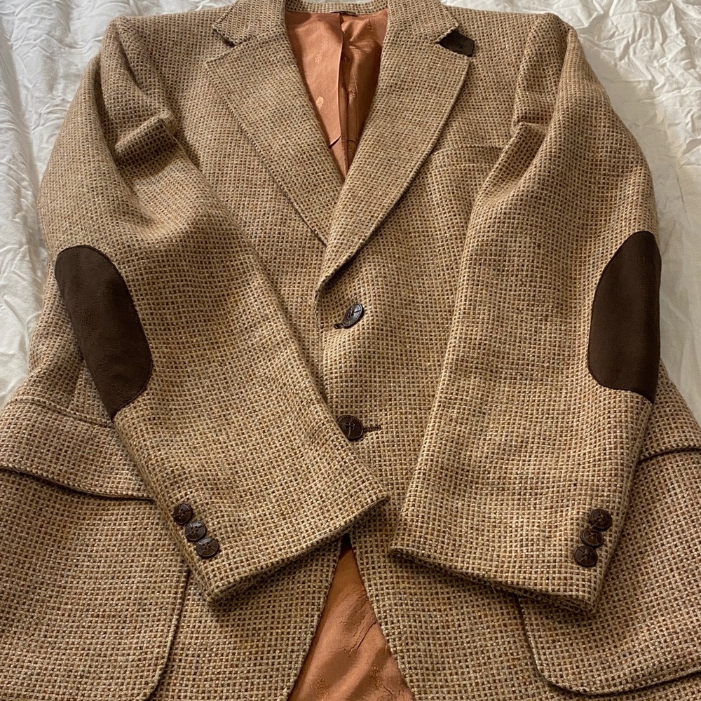 Very Rare 1970’s London Fog Tweed Virgin Wool Men’s Tan Jacket
